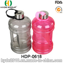 Bouteille d&#39;eau sans plastique adaptée aux besoins du client par BPA de 2.2L, bidon d&#39;eau en plastique de sport de 1.89L (HDP-0618)